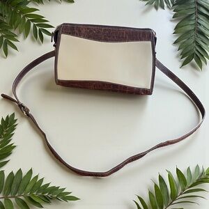 Vintage Brown and White Shoulder Bag